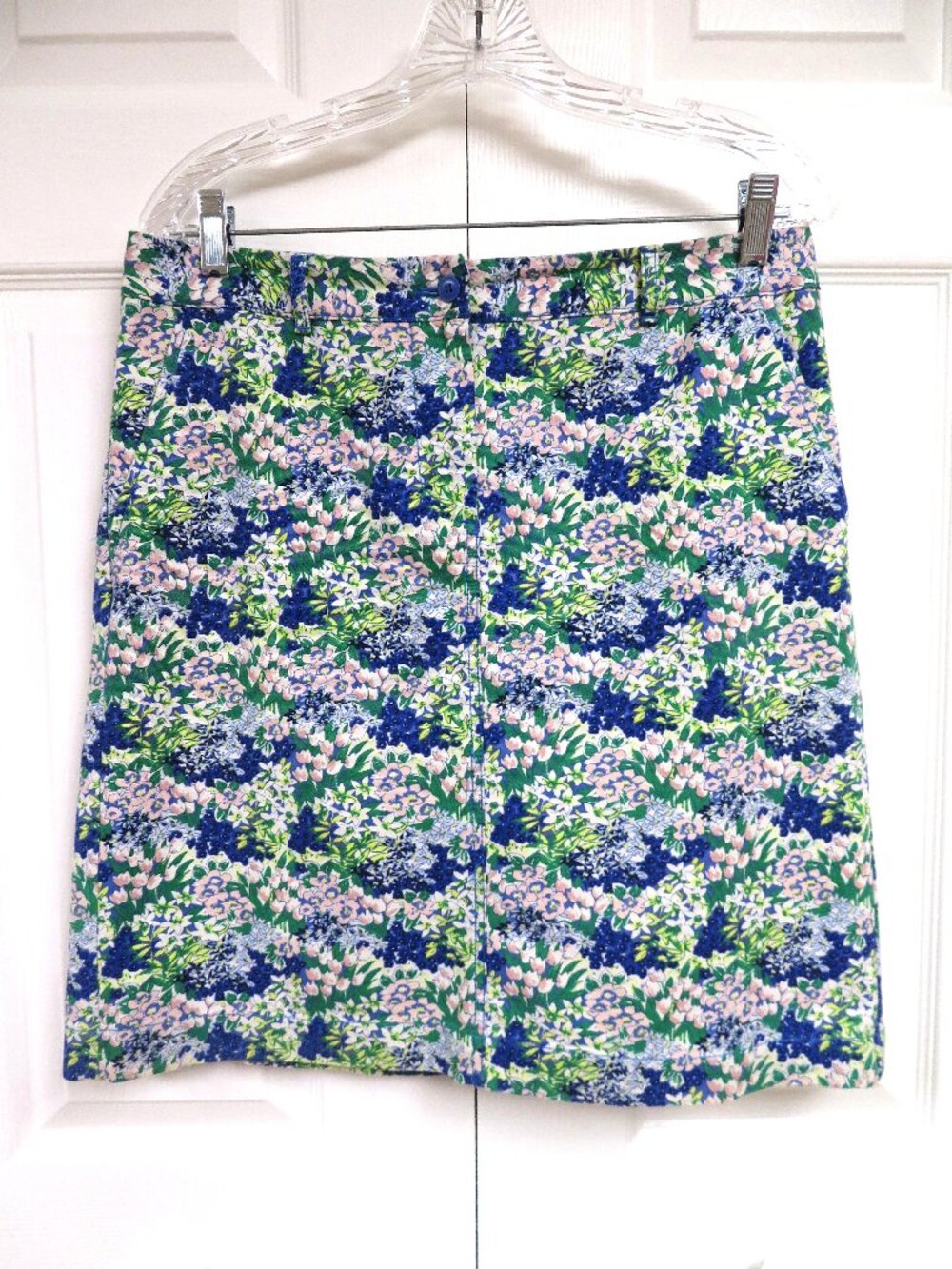 Talbots 6 Floral Cotton Canvas Lined Pencil Skirt